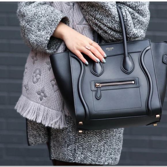 Authentic Celine Micro Luggage Handbag In smooth Calfskin Balck - Picture 9 of 9